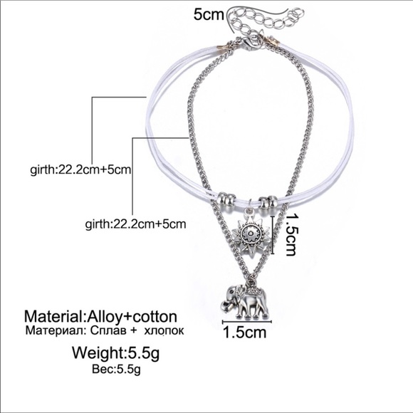 Elephant and Sun Ankle Bracelet - Picture 6 of 8